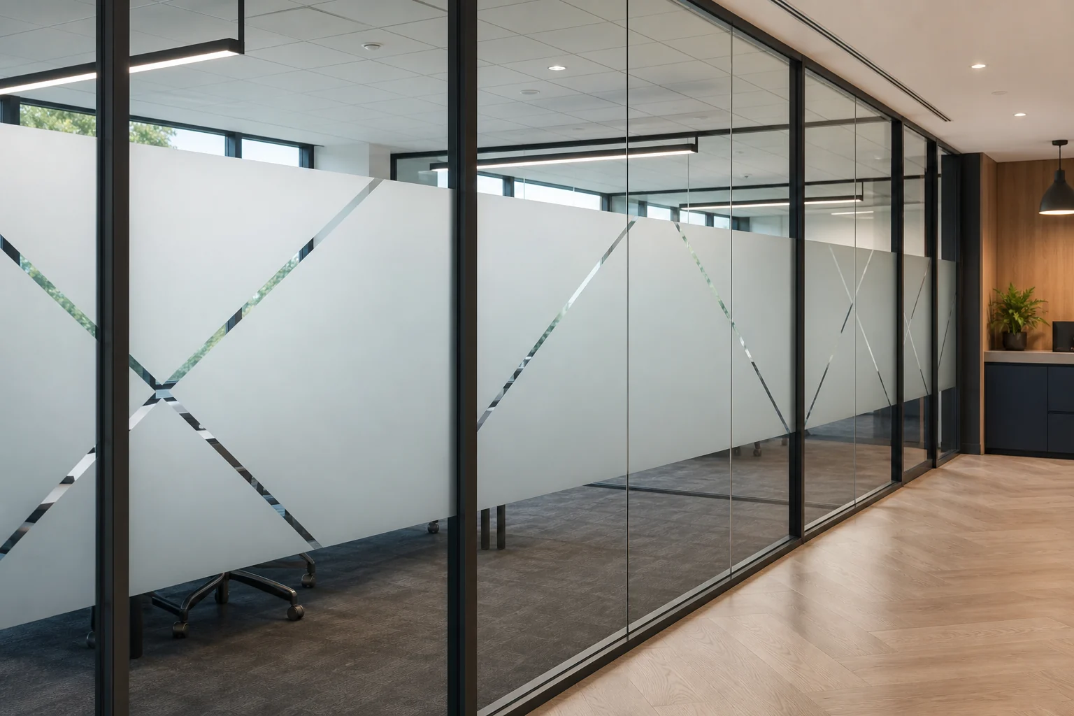 Finished Frosted Privacy Film installation example